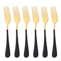 Axyaa Stainless Steel Dinner Forks Set - 6 Piece Cutlery Utensils Tableware