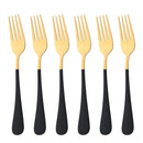 Axyaa Stainless Steel Dinner Forks Set - 6 Piece Cutlery Utensils Tableware