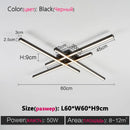 Axyaa Black Chandelier Square LED Ceiling Lamp - Nordic Minimalist Creative Strip Lights