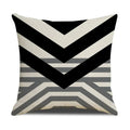 Axyaa Grey Geometric Linen Cushion Cover for Sofa Living Room Decor