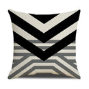 Axyaa Grey Geometric Linen Cushion Cover for Sofa Living Room Decor