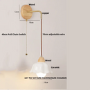Axyaa Glass LED Wall Light Fixture with Pull Chain Switch