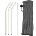 Axyaa Stainless Steel Straw Set with Bag - Eco-Friendly Reusable Bar Accessories