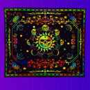 Axyaa Psychedelic Skull Head UV Reactive Tapestry Wall Hanging
