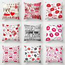 Axyaa Red Lips Heart Pillow - Black Love Sofa Car Cushion Cover