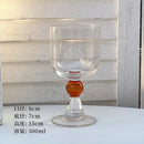 Axyaa Vintage Ball Stemmed Wine Glass - 300ml, Clear Amber Black Green, Ins Style