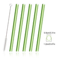 Axyaa 12mm Glass Straw Set for Bubble Tea Milk Smoothies Cocktails