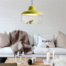 Axyaa Clear Glass Pendant Lamp: Cartoon LED Hanging Light for Living Room & Cafe