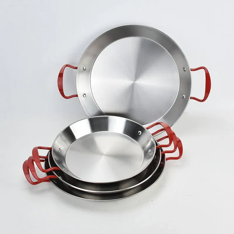 Axya Stainless Steel Paella Pan Seafood Chicken Cheese Cooker Fruit Sugar Pan