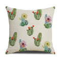 Axyaa Cactus Series Green Plant Printed 45*45cm Cushion Cover - Simple Style Square Pillowcase