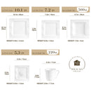 Axyaa 30/60 Piece Porcelain Tableware Set for 6/12, Cups, Saucers, Plates - MALACASA Series