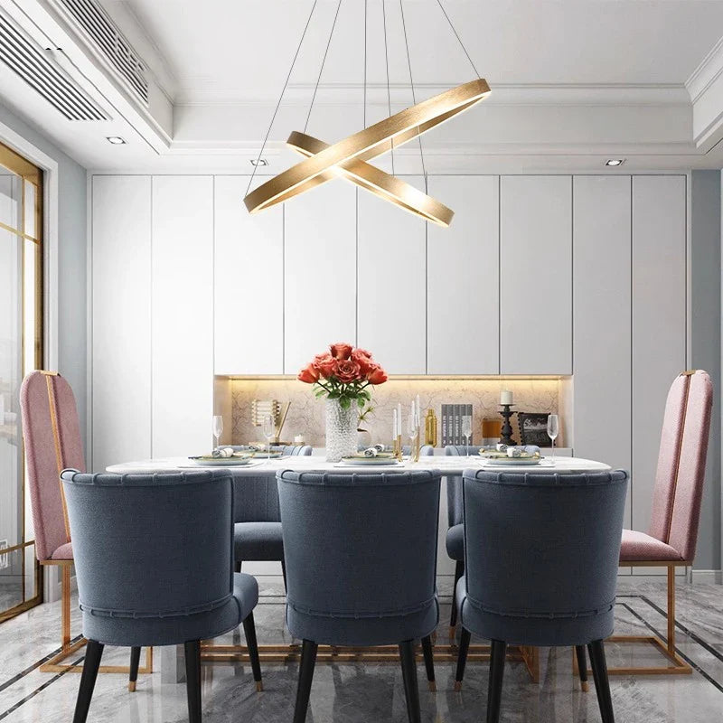 Axyaa Stainless Steel LED Chandelier for Nordic Home Decor