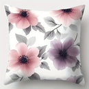 Axyaa Pink & Purple Floral Print Sofa Pillow Case Set