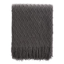 Axyaa Knitted Orange Throw Blanket with Tassels - Lightweight Fall Decor Blanket