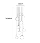 Axyaa Staircase & Indoor Spotlights Ceiling Lamp Set for Living Room Decor