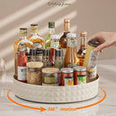 Axyaa Seasoning & Cosmetic Turntable Organizer - 360° Rotating Storage Rack