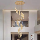 Axyaa Crystal Chandelier Stair Pendant Lamp Living Room Pendant Lights Interior Lighting