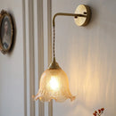 Axyaa Amber Glass LED Wall Lamp with Pull Chain Switch