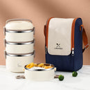 Axyaa Stainless Steel Thermal Lunch Box with Insulated Bag