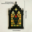 Axyaa Gothic Church Window Style Desktop Decor Floral/Geometric Ornaments