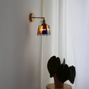 Axyaa Gold Brass LED Wall Lights Colorful Glass Kids Bedroom Luxury Wall Lamp
