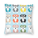Axyaa Miniature Schnauzer Dog Cartoon Cushion Cover for Sofa - Puppy Lover's Nordic Pillow