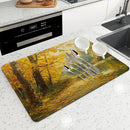 Axyaa Autumn Forest Landscape Absorbent Drying Mat