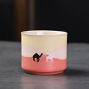 Axyaa Desert Camel Coarse Pottery Coffee Cup and Saucer Set
