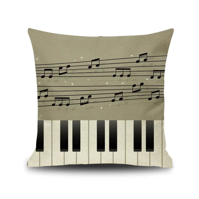 Axyaa Piano Key Notes Pillowcase - Home/Office Sofa Decor