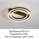 Axyaa Nordic Round LED Ceiling Light - Black Dimmable Modern Lamp