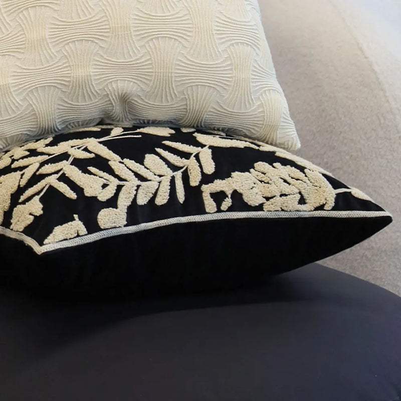 Nordic Floral Embroidery Pillow Cover 45x45, Axyaa Home Decor