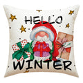 Axyaa Christmas Linen Cushions Cover Set for Festive Decor
