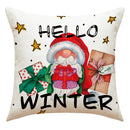 Axyaa Christmas Linen Cushions Cover Set for Festive Decor