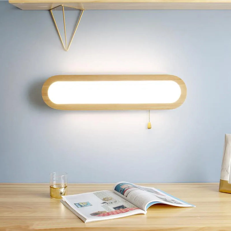 Axya Nordic Wood Wall Lamps LED Mirror Light Fixtures