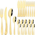 Axyaa 24-Piece Stainless Steel Cutlery Set Dinnerware Silverware Flatware Tableware Kit