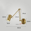 Axyaa Adjustable Telescopic LED Wall Lamp Swing Arm Sconce Bedside Light