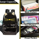 Axyaa Animal Series Sequin Backpack Set: Backpack, Lunch Bag, Pencil Bag - Perfect Girl's Gift