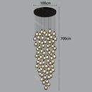 Axyaa Crystal Chandelier Stair Pendant Living Room Lighting