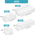 Axyaa Desk Drawer Organizer Set: Clear Plastic Storage Bins for Bathroom, Makeup, Kitchen