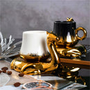 Axyaa Camel Coffee Cup Set - 110ml Creative Ceramic Mug & Plate