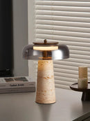 Axyaa Glass Table Lamp LED Desk Nightstand Minimalist Cave Stone Luxury Lighting