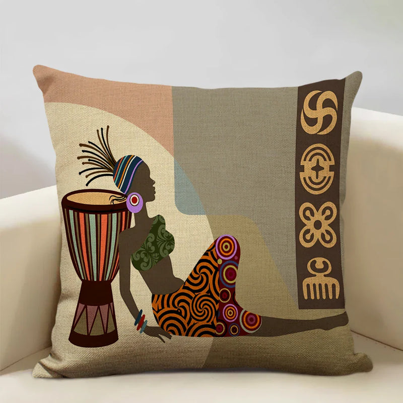 Axyaa African Ladies Decorative Pillow Case for Fashionable Home Decor