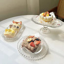 Axyaa Retro Heart Glass Dessert Plates Set for Home Table Decor