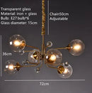 Axyaa Glass Bubble Chandelier: Vintage Industrial Lighting Design for Living, Bedroom, Kitchen Island