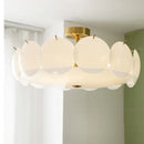 Axyaa French Cream White Glass Ceiling Light for Medieval Style Rooms