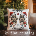 Axyaa Snowman Paw Prints Pillow Covers - Festive Decor for Sofa, Bedroom, Car