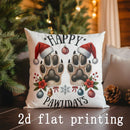 Axyaa Snowman Paw Prints Pillow Covers - Festive Decor for Sofa, Bedroom, Car