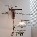 Axyaa Antique Brass Wall Lamp with Amber Glass Shade for Home Decor