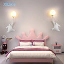 Axyaa White Bear Wall Lamp for Kid's Room - Romantic Nursery Decor Night Light