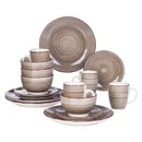 Axyaa 16-Piece Porcelain Dinner Set - Vintage Look Ceramic Plate, Bowl, Mug Set